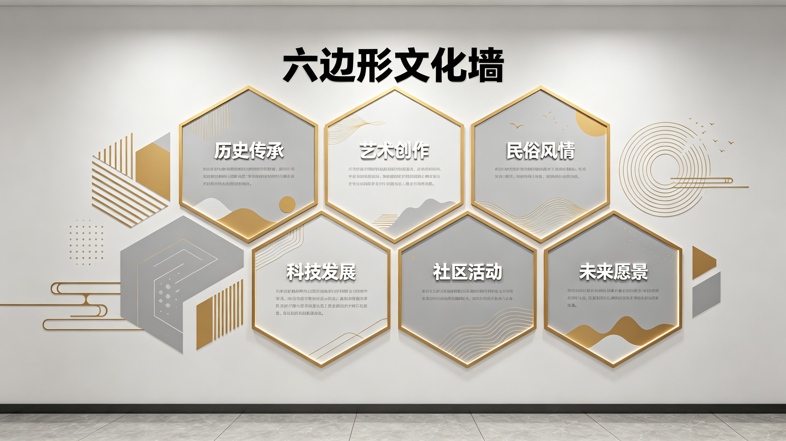 西充企业文化墙 | 六边形信息美学